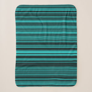 Couverture Sherpa Rayures noires et sarcelle