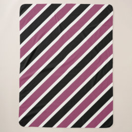 Couverture Sherpa Rayures noires violettes modernes