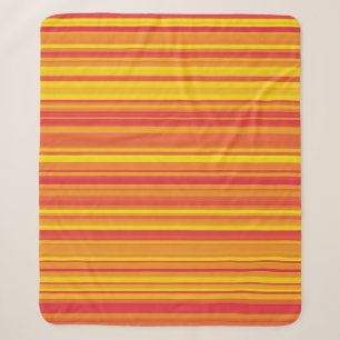Couverture Sherpa Rayures Orange Rouge Jaune