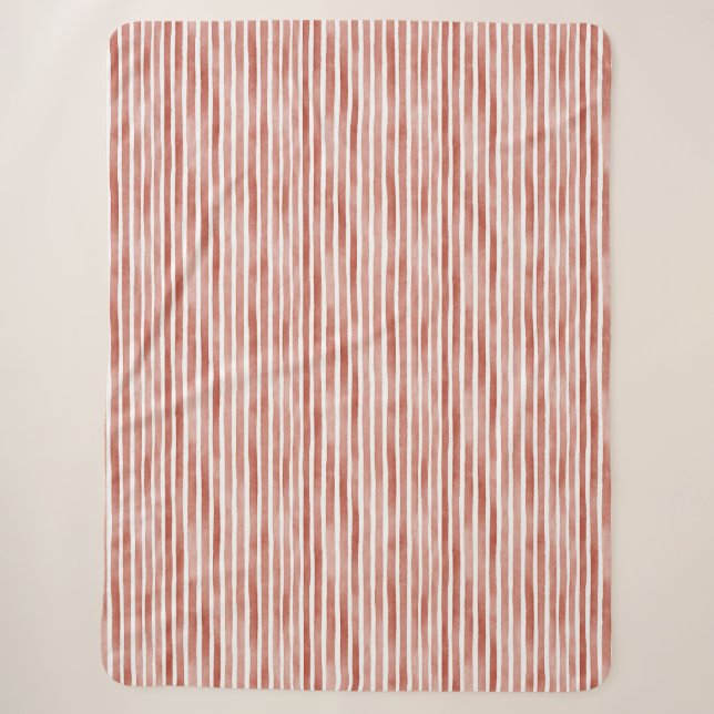 Couverture Sherpa Rayures rouges blanches   (Devant)