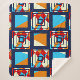 Couverture Sherpa Rectangles de pièces colorées. Pat sans couture te