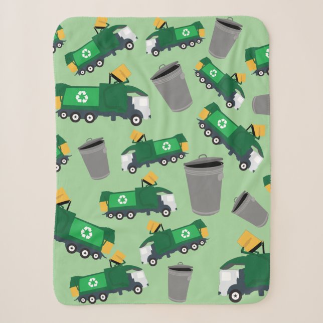 Couverture Sherpa Recyclage Motif de camion-poubelle (Devant)