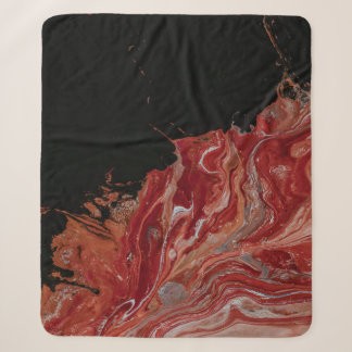 Couverture Sherpa Red and white abstract painting