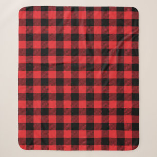 Couverture Sherpa Red Flannel Buffalo Check Motif