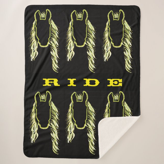 Couverture Sherpa Réflexions ensoleillées d'un cheval (Devant)