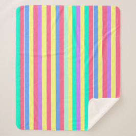 Couverture Sherpa Réglage des rayures pastel de printemps