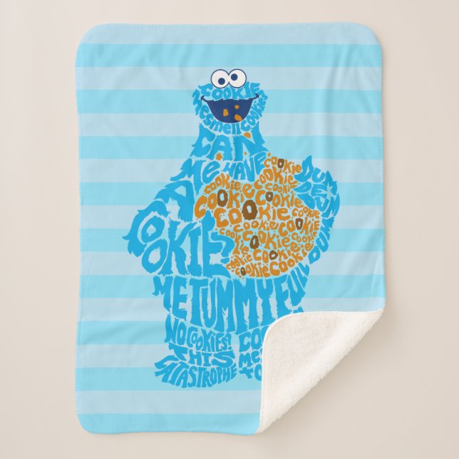 Couverture Sherpa Remplissage du Motif de monstre de cookies (Devant)