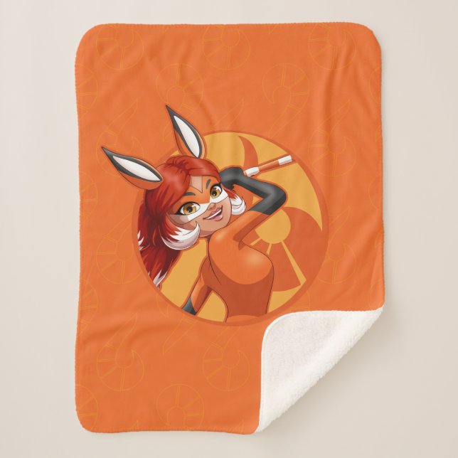Couverture Sherpa Rena Rouge Orange Badge (Devant)