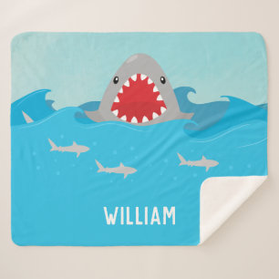 Couverture Sherpa Requin mignon dans l'eau Baby Boy