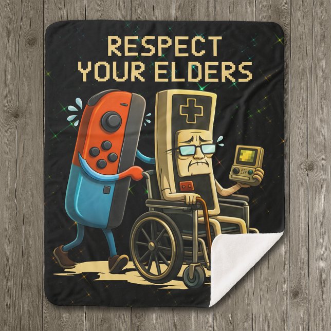 Couverture Sherpa Respect Your Elders Gaming Control Retro Funny (Créateur téléchargé)