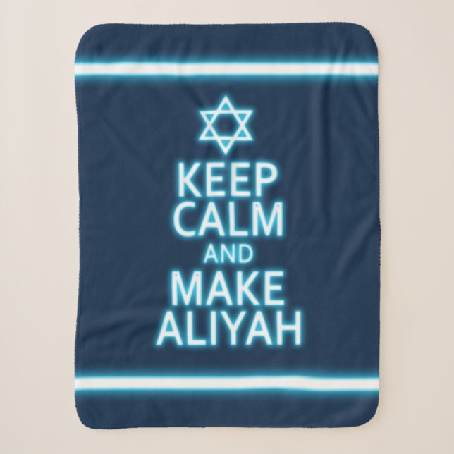 Couverture Sherpa Restez Calme Et Faites De L'Aliyah (Devant)