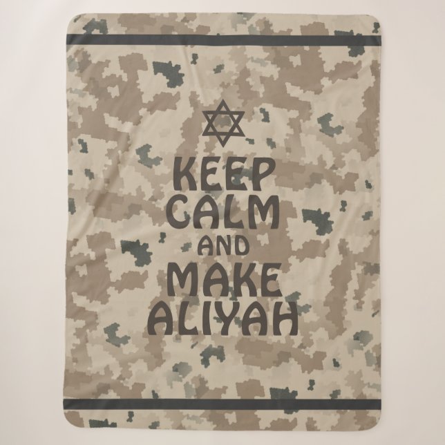 Couverture Sherpa Restez Calme Et Faites De L'Aliyah (Devant)