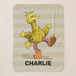 Couverture Sherpa Retro Art personnalisé Gros Oiseau Sherpa Blanket