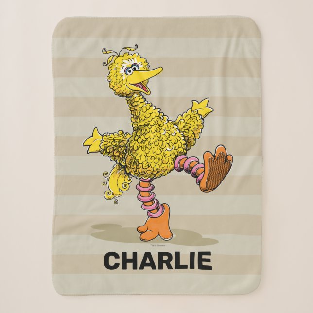Couverture Sherpa Retro Art personnalisé Gros Oiseau Sherpa Blanket (Devant)