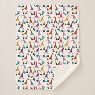 Couverture Sherpa Retro Classic Elf Gnomes Noël