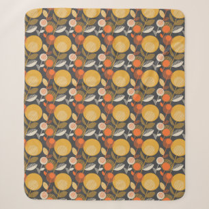 Couverture Sherpa Rétro motif floral classique