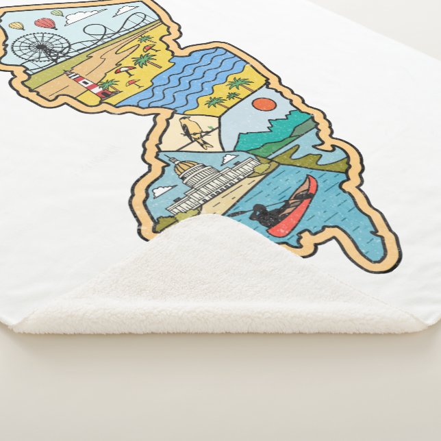 Couverture Sherpa Retro New Jersey Cape May Atlantic City Souvenir (3/4)