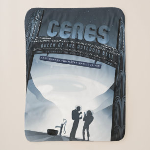 Couverture Sherpa Retro Space Travel Poster-Nwarf Planet Ceres.