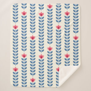 Couverture Sherpa Retro wallpaper - floral pattern with abstract sca