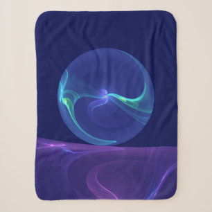 Couverture Sherpa Rêve Abstrait Violet Bleu Lumineux Art Fractal