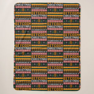 Couverture Sherpa Rêver un BITCOIN CHRISTMAS Faux Knit Motif