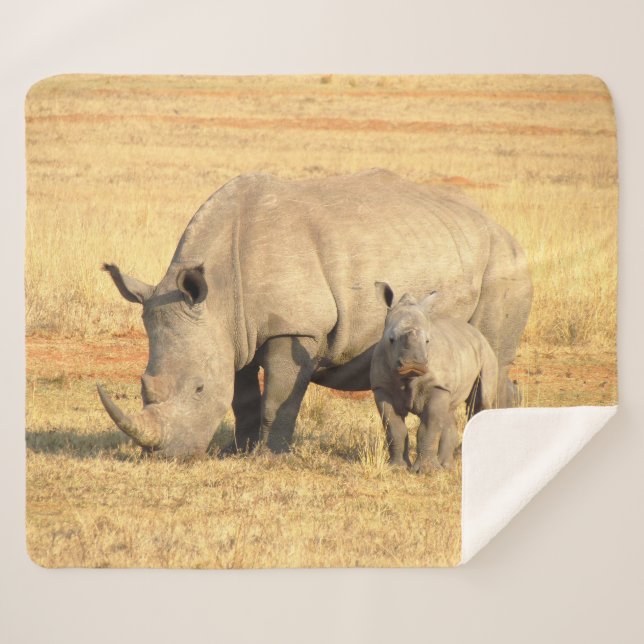 Couverture Sherpa rhinocéros mignons en afrique (Devant (Horizontal))