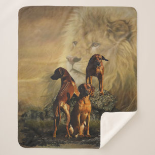 Couverture Sherpa Rhodesian Ridgeback avec Lion