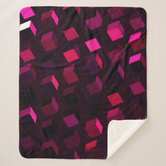 Couverture Sherpa Rhombus rose foncé : Décor Abstrait rayonnant