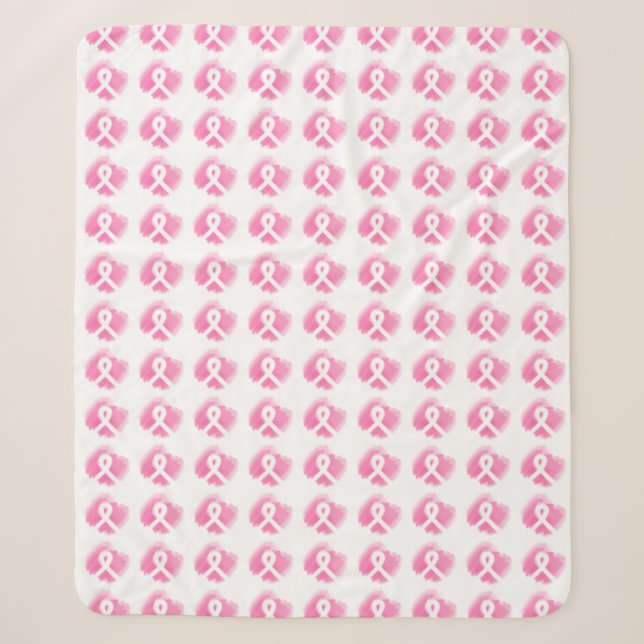 Couverture Sherpa Ribbon de sensibilisation au cancer du sein Aquare (Devant)