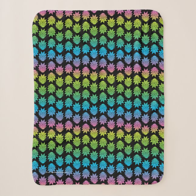 Couverture Sherpa RICK ET MORTY™ | Rainbow Rick Head motif (Devant)