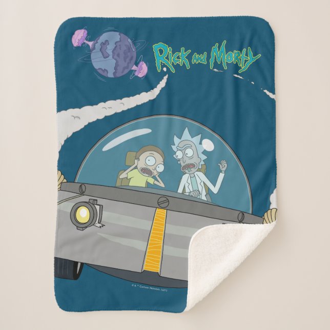 Couverture Sherpa RICK ET MORTY™ | Vol En Navire Spatial (Devant)