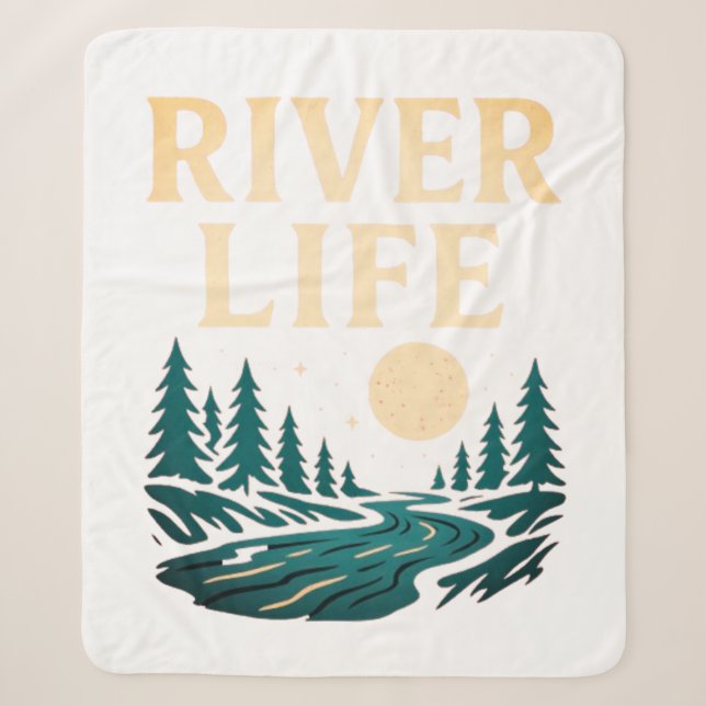Couverture Sherpa River Is Life Sherpa Blanket - Cosy Nature Inspire (Devant)