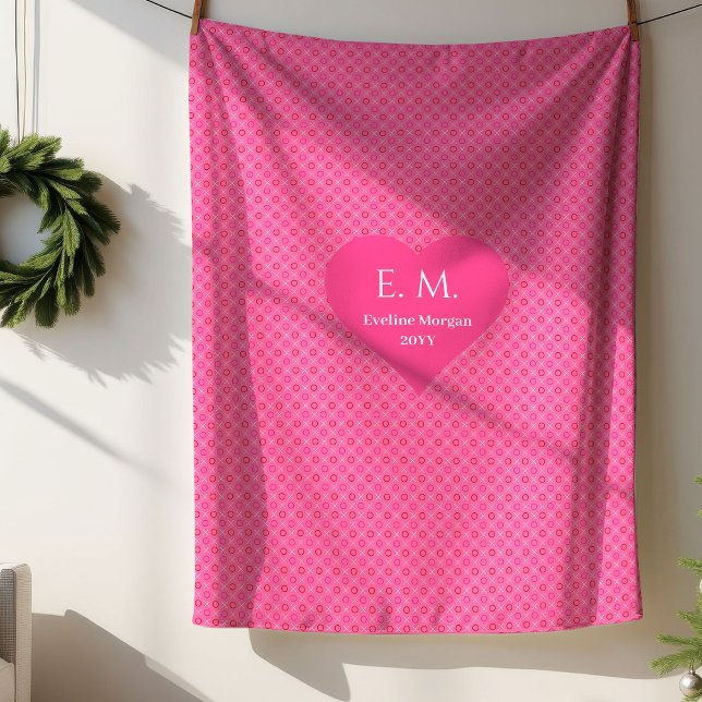 Couverture Sherpa Romantic Pink Hearts I Love You Gift Blanket (Romantic Pink Hearts I Love You Gift Blanket)