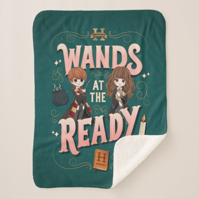 Couverture Sherpa Ron & Hermione Wands au Ready (Devant)