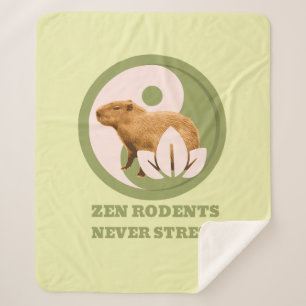 Couverture Sherpa Rongeurs Zen N'Ont Jamais De Stress Humour Capybar