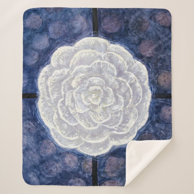 Couverture Sherpa Rose blanche, no 35 | Anna Cassel | (Devant)