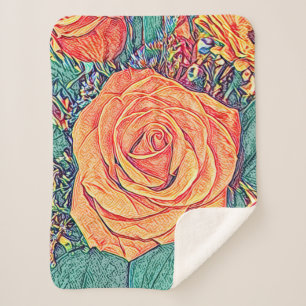 Couverture Sherpa Rose de Tangerine tropicale