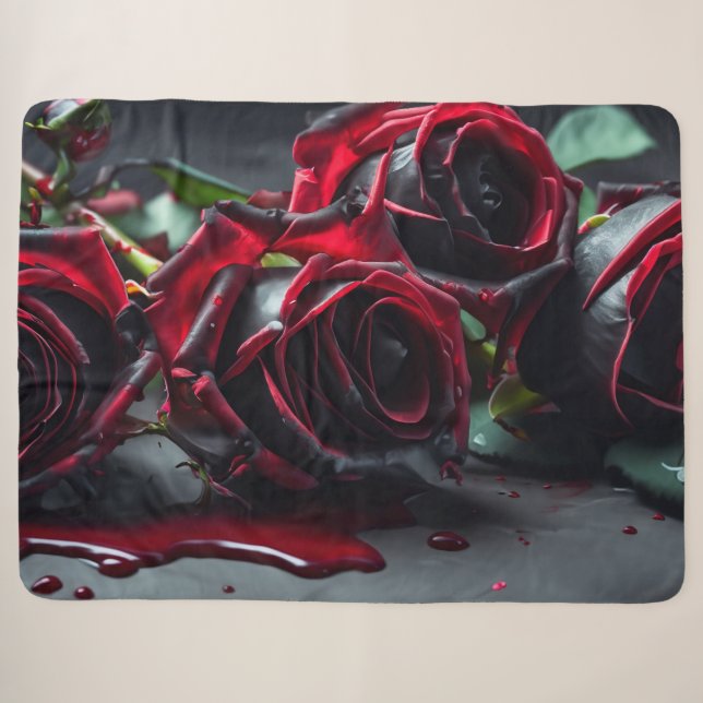 Couverture Sherpa Rose gothique (Devant (Horizontal))