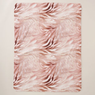 Couverture Sherpa Rose rose blanc Zebra Animal