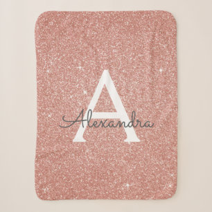 Couverture Sherpa Rose Rose Gold Parties scintillant et étincelle Mo