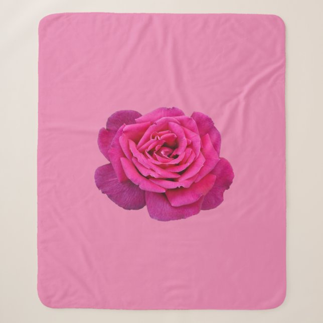 Couverture Sherpa Rose unique rose (Devant)