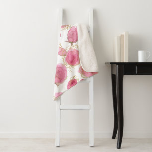 Couverture Sherpa Roses roses
