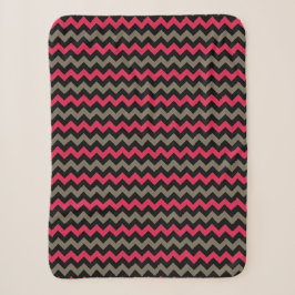 Couverture Sherpa Rouge foncé moderne Brown noir Chevron Motif