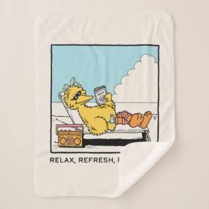 Couverture Sherpa Rue Sésame   Big Bird Relax Refresh Recharge
