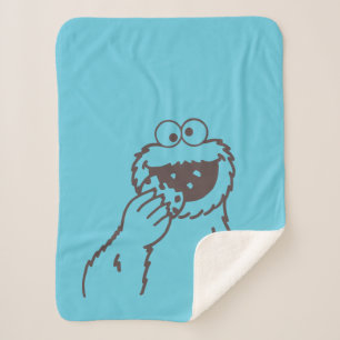 Couverture Sherpa Rue Sésame Cookie Monster