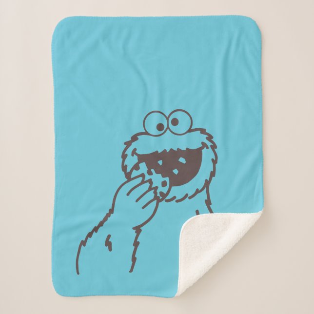 Couverture Sherpa Rue Sésame | Cookie Monster (Devant)