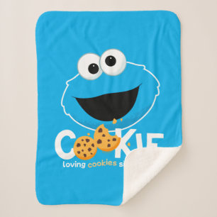 Couverture Sherpa Rue Sésame Cookie Monster Lookies