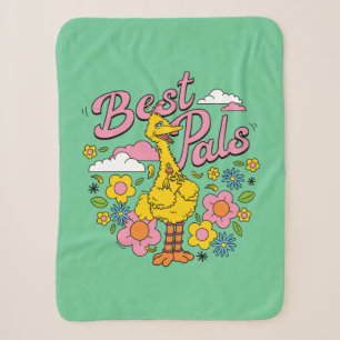 Couverture Sherpa Rue Sésame Meilleurs potes d'oiseaux jaunes