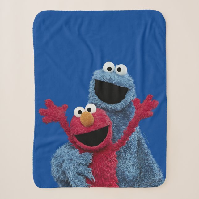 Couverture Sherpa Rue Sésame | Monstre Elmo & Cookie (Devant)