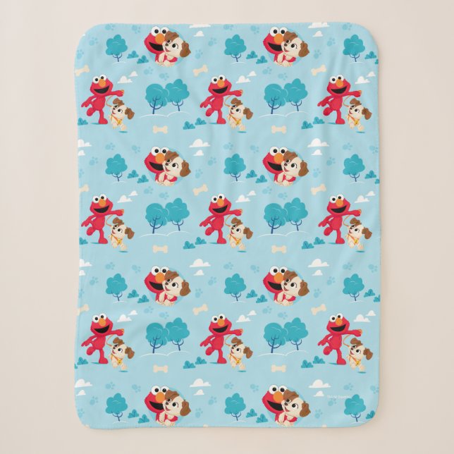 Couverture Sherpa Rue Sésame | Motif Elmo & Tango (Devant)